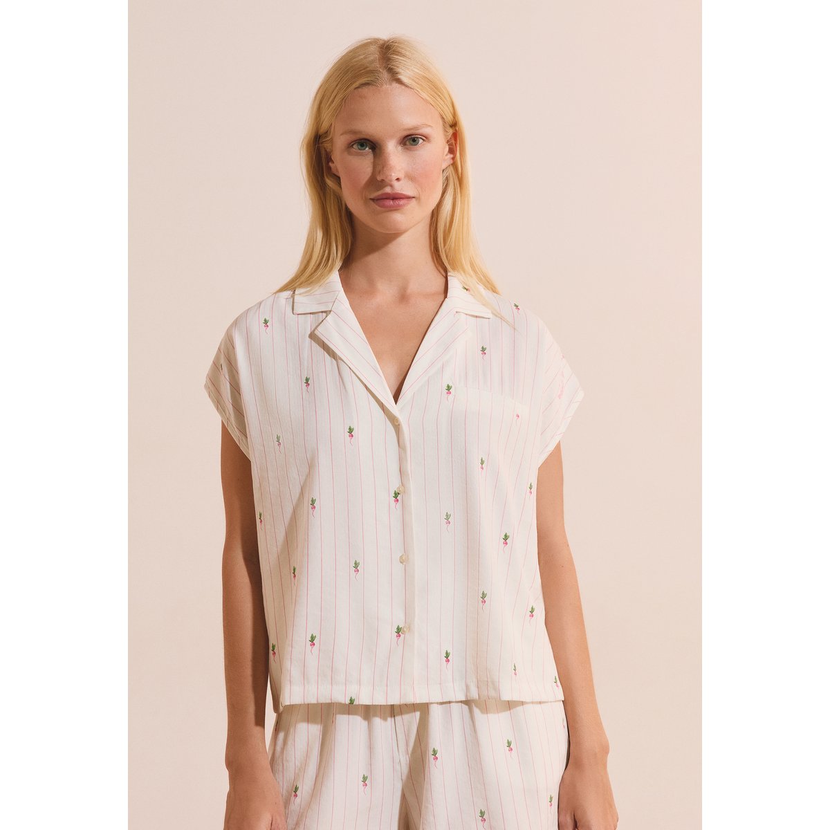 Chemise de pyjama à motifs THRYSE blanc, ETAM