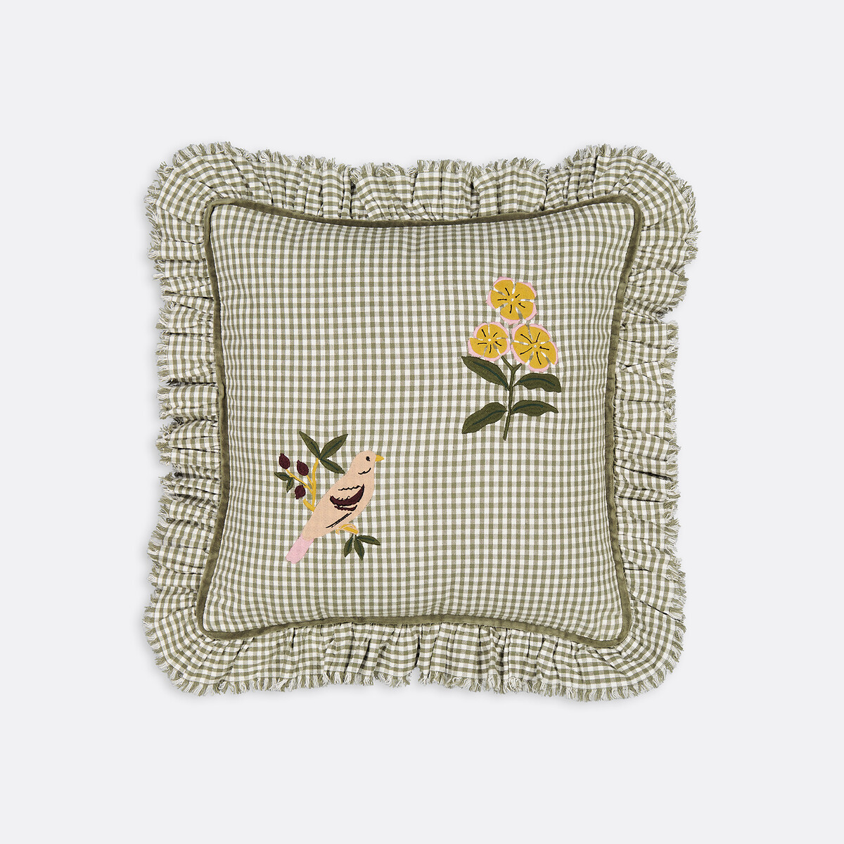 Kussenhoes 45x45 cm, katoen, Evie groen , LA REDOUTE INTERIEURS