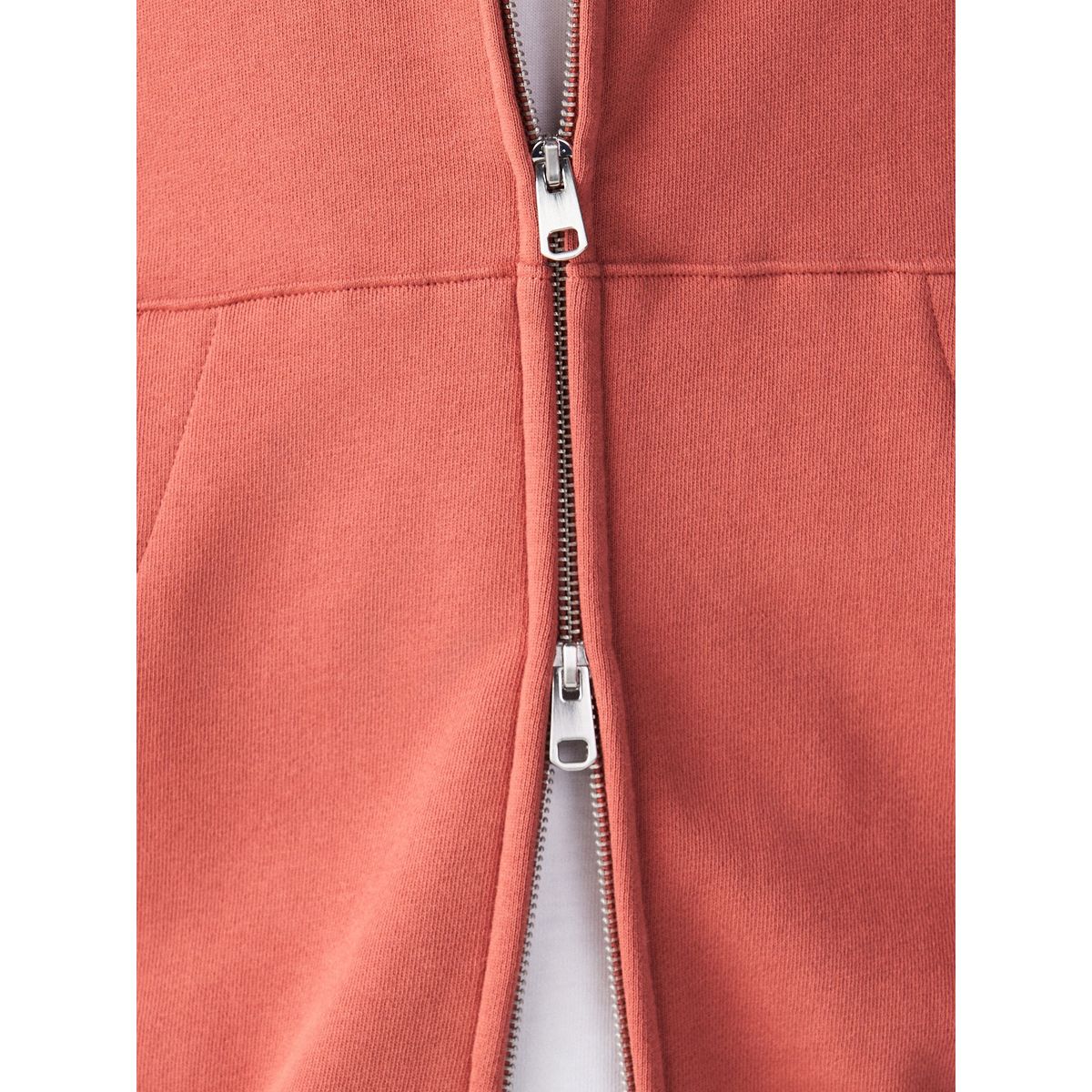 Sweat à capuche zippé en jersey de coton orange clair, NEXT
