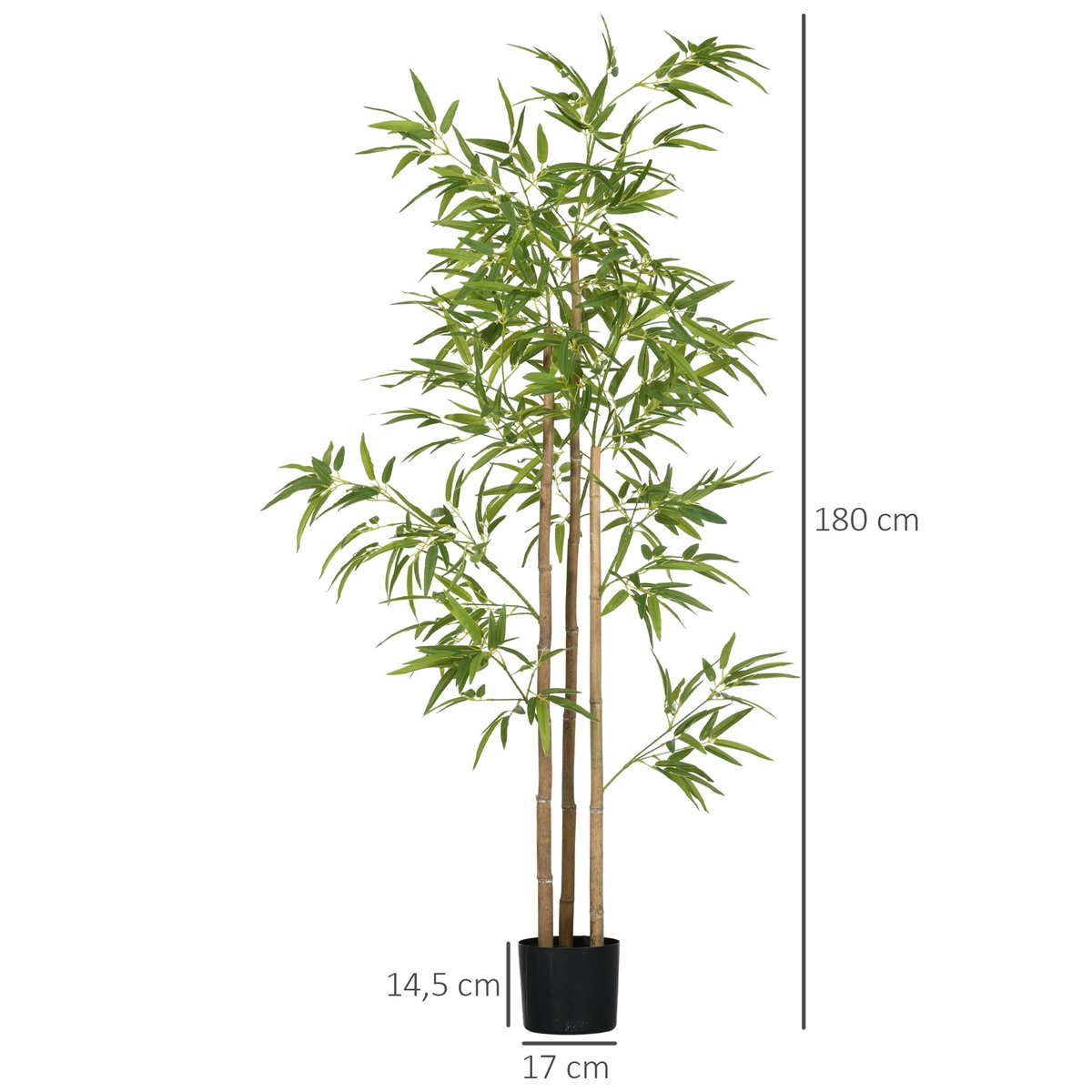 Bambou artificiel Plastique Vert vert, HOMCOM