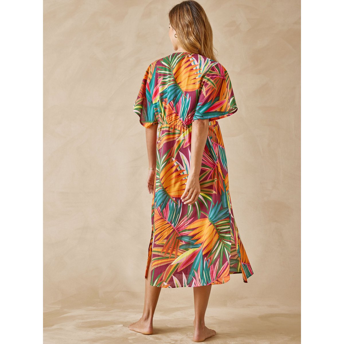 Kimono femme voile de coton imprimé multicolore, DAXON