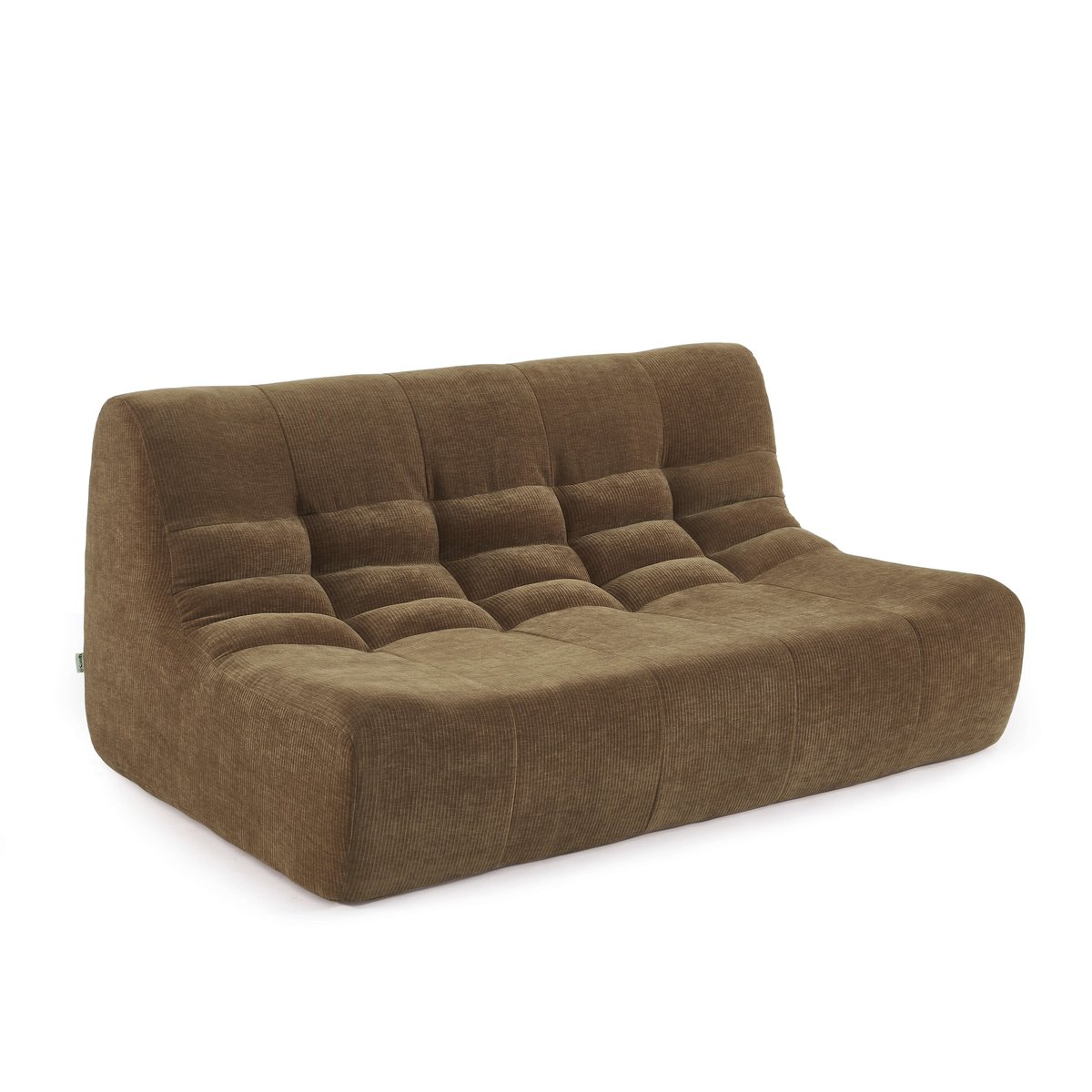 Banquette 2 places en velours JANIS marron, SORELH
