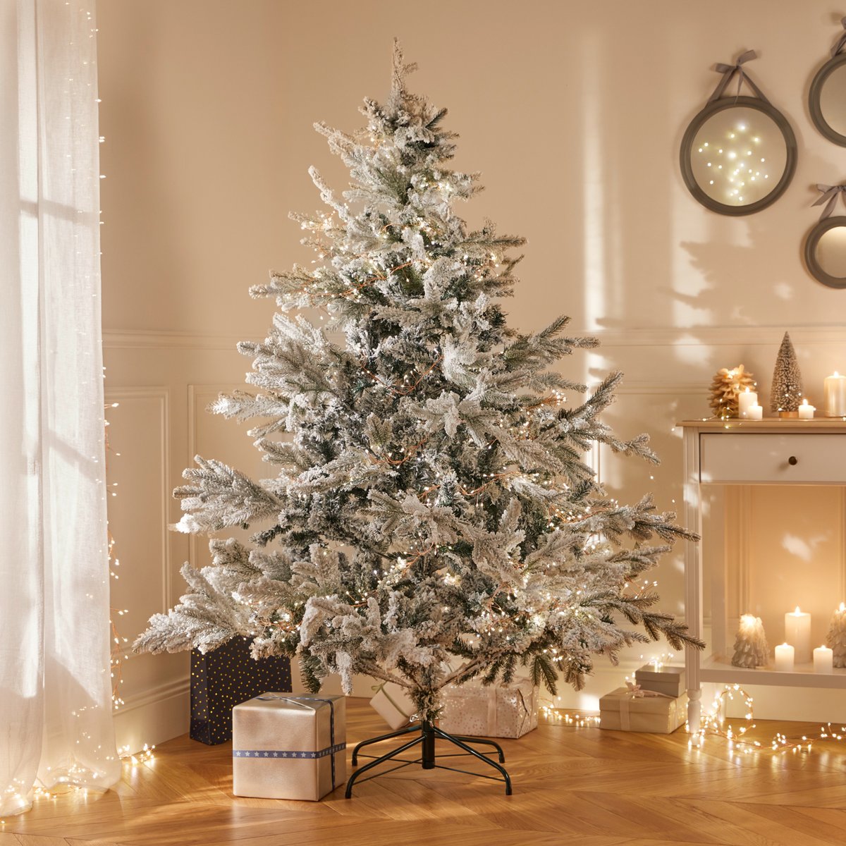 Sapin floqué Minnesota 150 cm blanc, FEERIC LIGHTS & CHRISTMAS