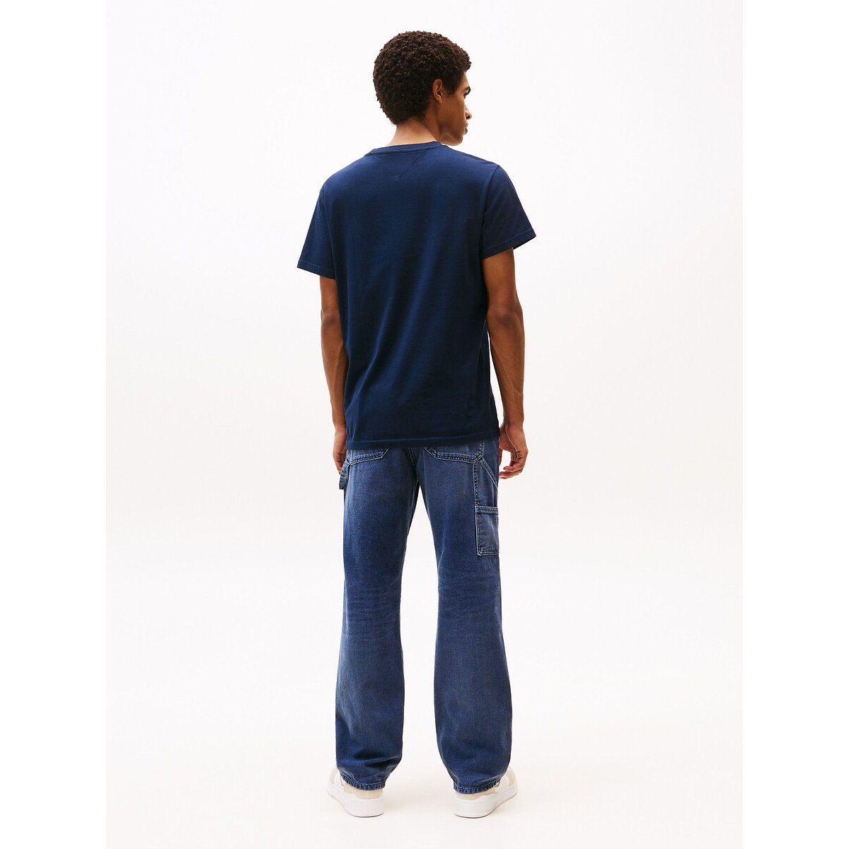 T-shirt manches courtes, slim, LINEAR bleu foncé, TOMMY JEANS