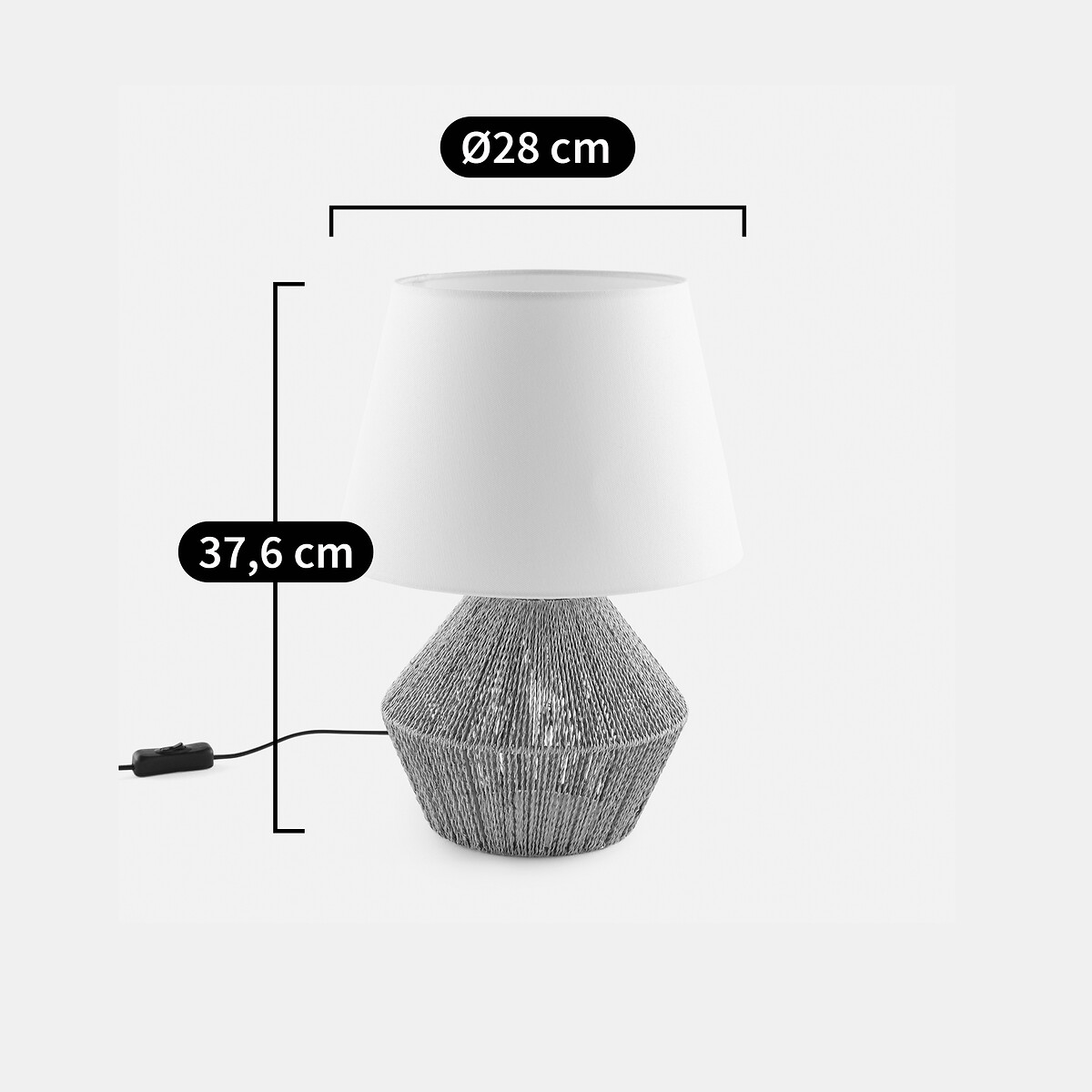 Tischlampe Yaku, Hanf und Leinen natur, LA REDOUTE INTERIEURS