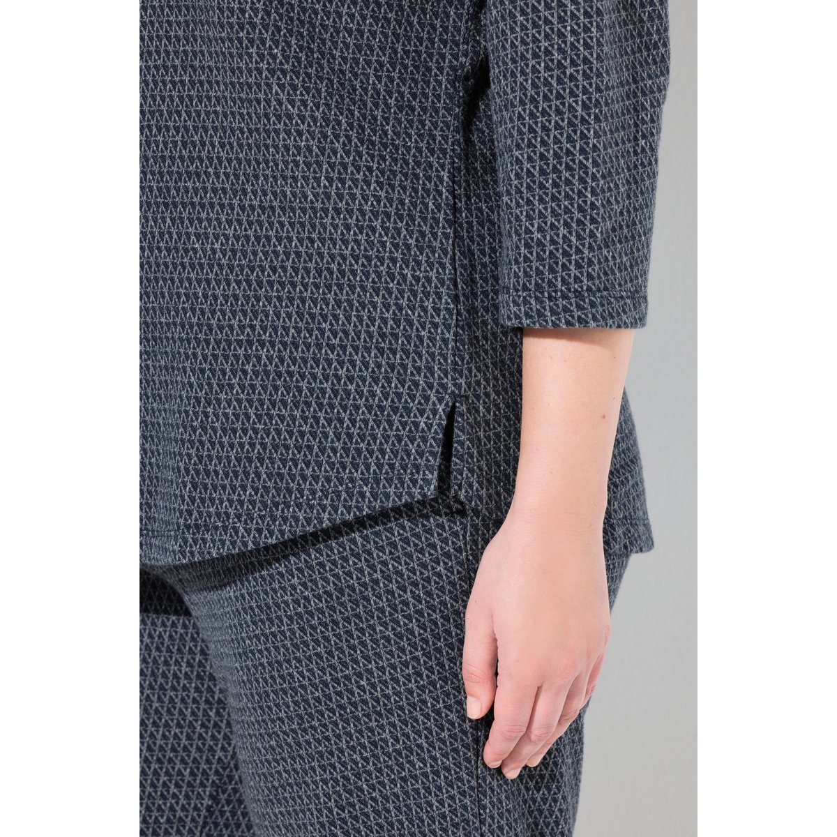 Sweat-shirt en Jacquard de coton bio marine, ULLA POPKEN
