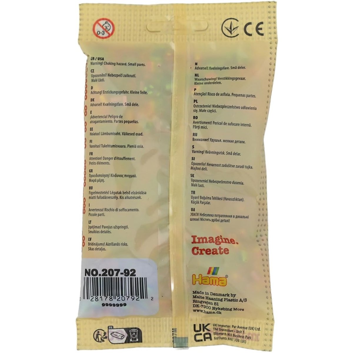 Sachet 1000 perles plastique Midi mix bicolores 2 beige, HAMA