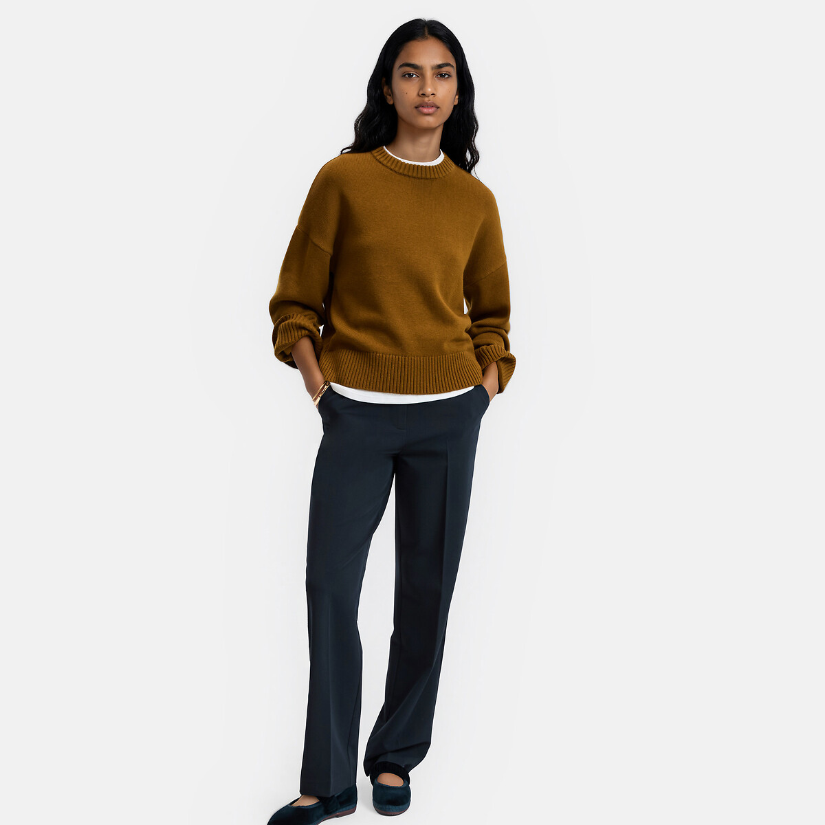 Straight Trousers navy blue, LA REDOUTE COLLECTIONS