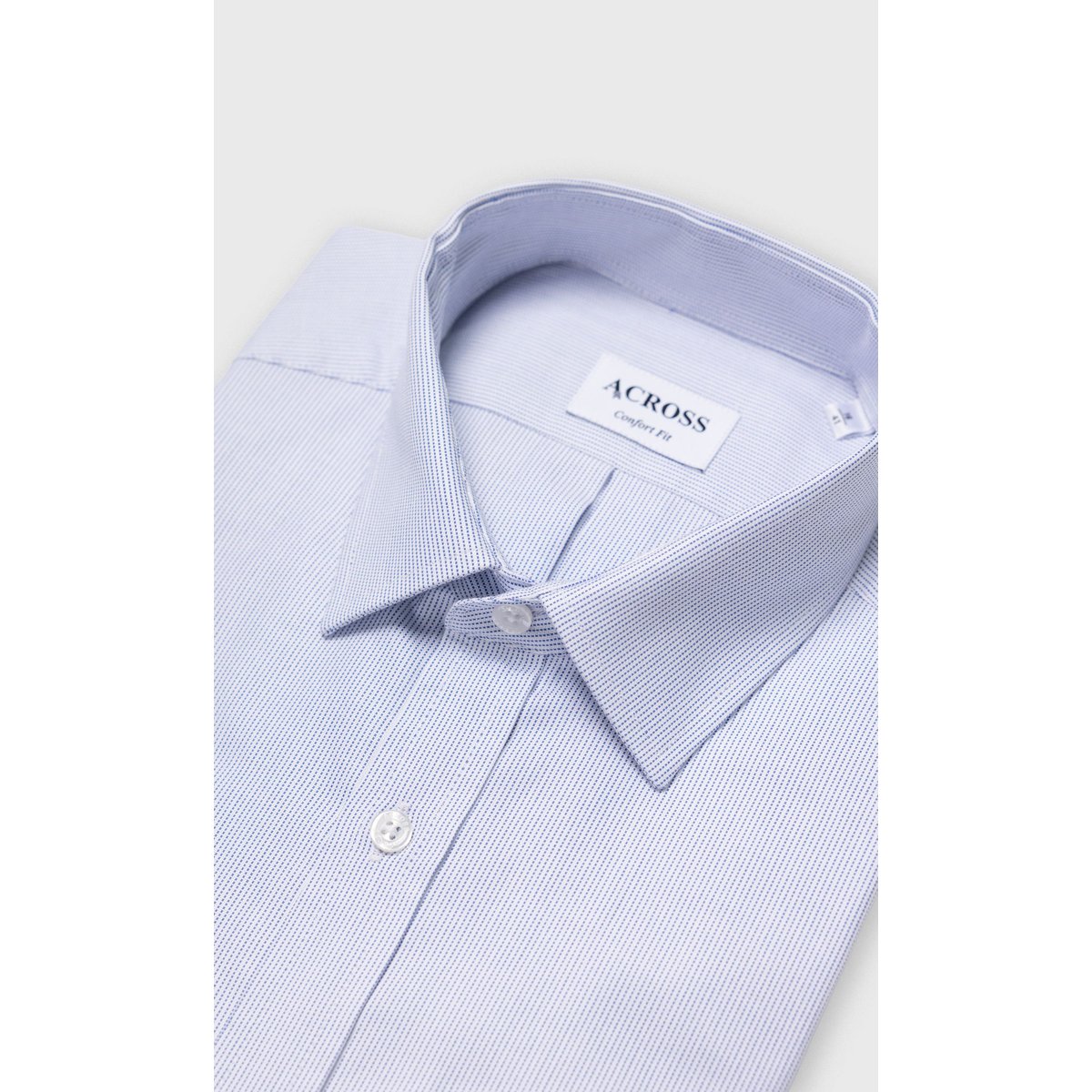 Chemise Confort fit à micro-motif bleu ciel, ACROSS
