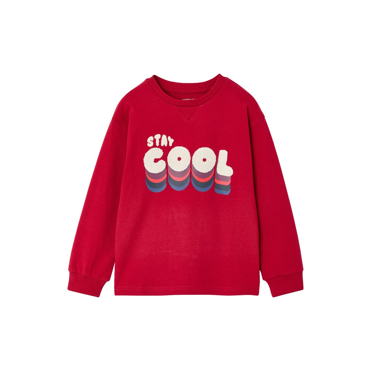 T-shirt manches longues rouge, VERTBAUDET
