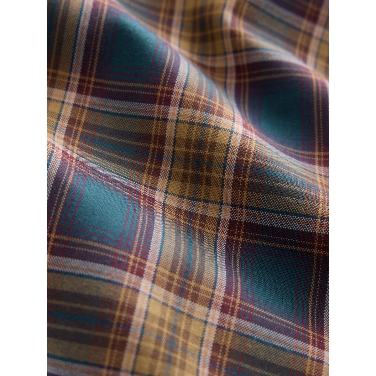 Chemise oxford standard boutonnée carreaux bleu marine/jaune, NEXT