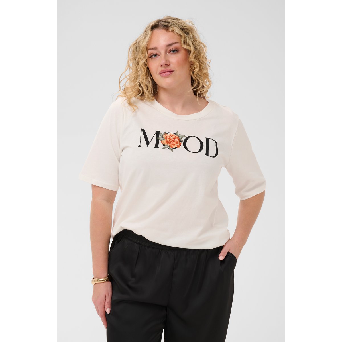 T-shirt à manches courtes blanc chalk, KAFFE CURVE