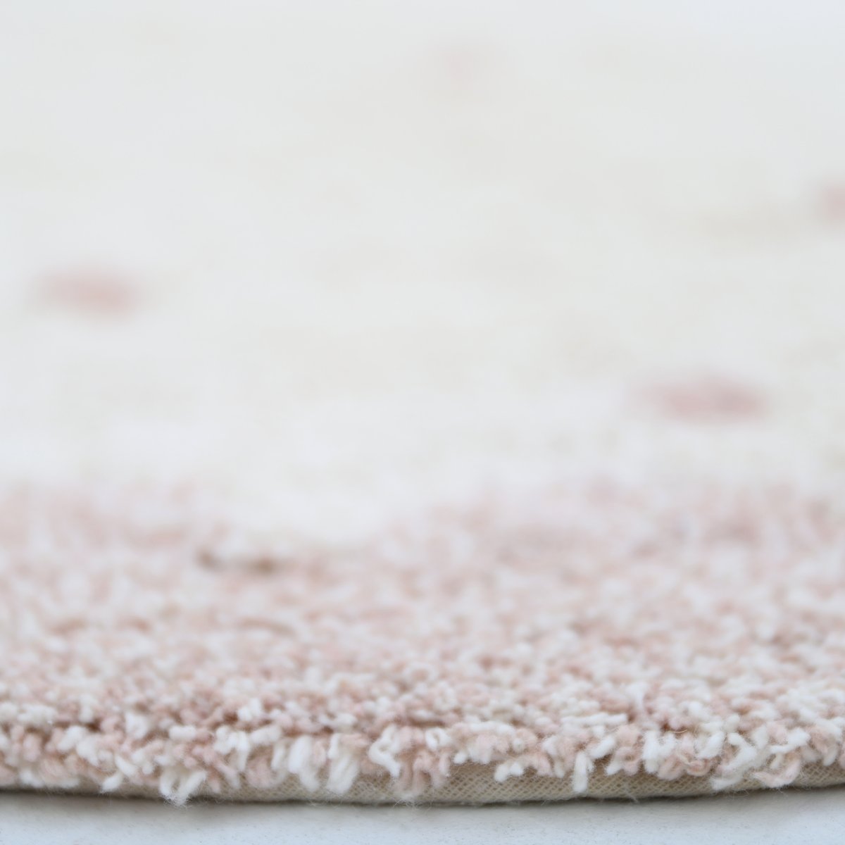 Tapis rond Mallen rose pâle, blanc cassé, NATTIOT
