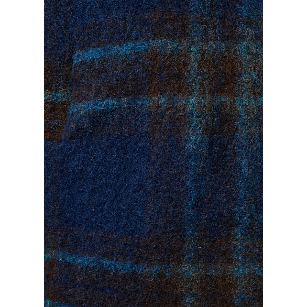 Manteau 3/4 à carreaux en lainage bleu, LA FEE MARABOUTEE