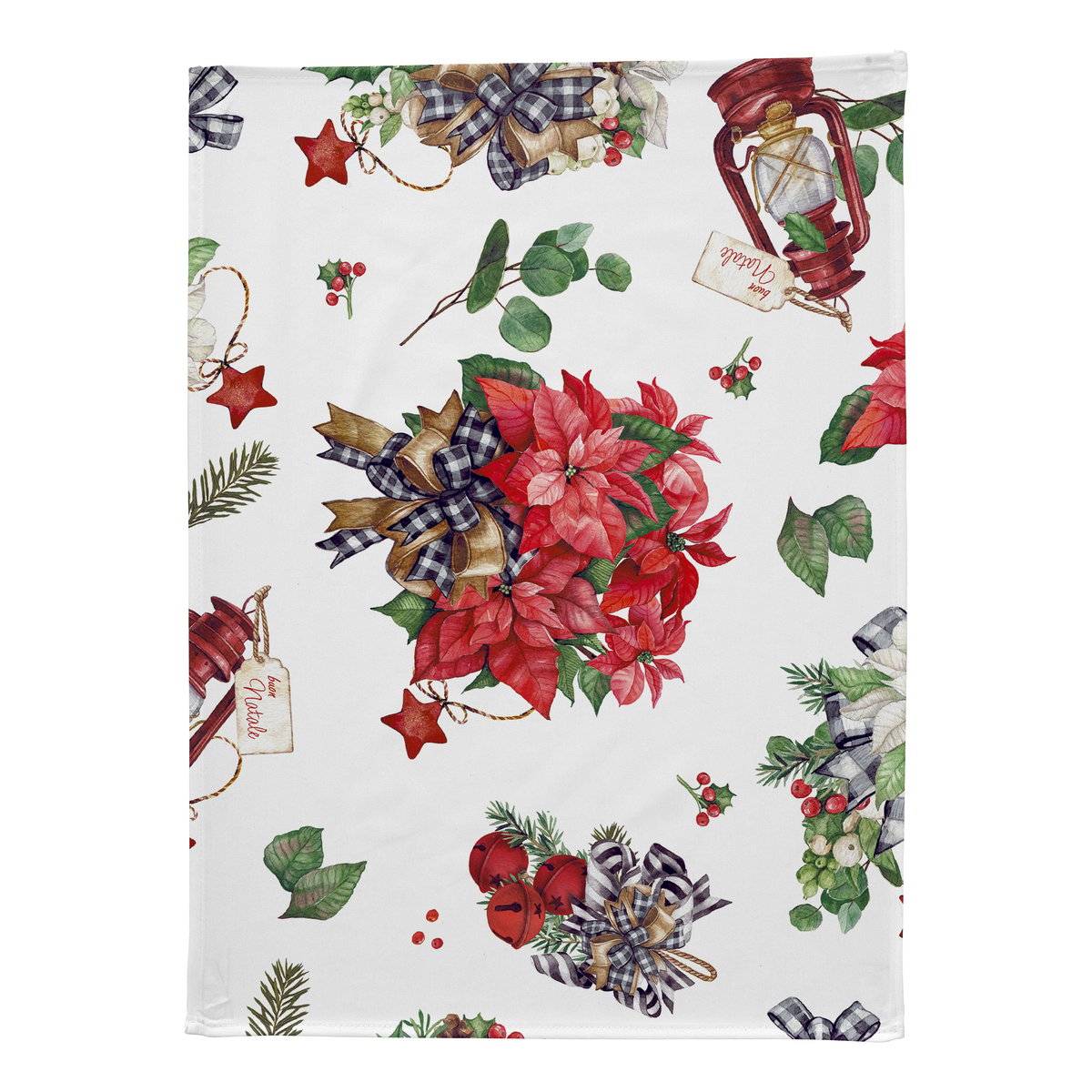 Lot de 2 torchons de NOËL RIBBON 50x70 cm blanc/vert, NAF NAF HOME