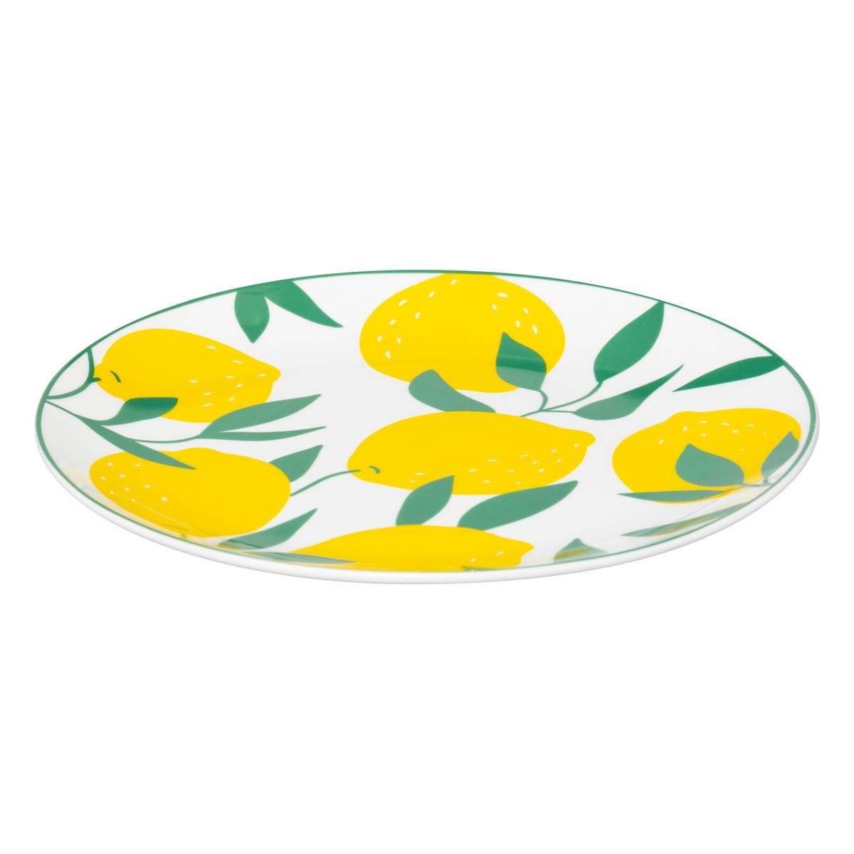 Lot de 6 assiettes à dessert en porcelaine CITRON blanc, SECRET DE GOURMET