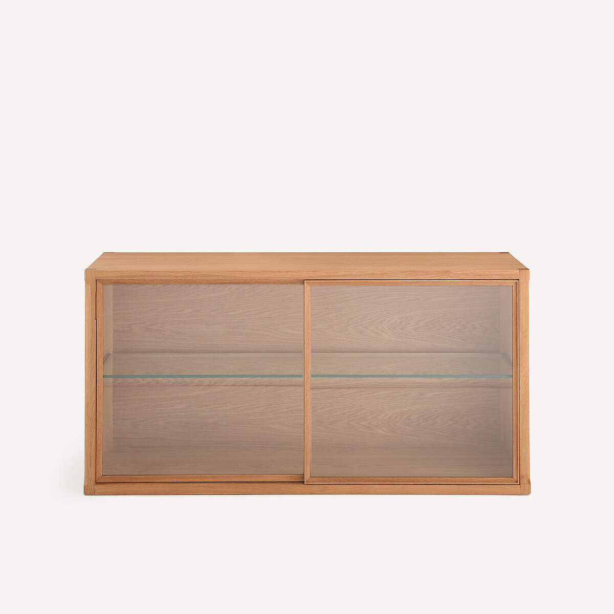 Aparador de vitrina, roble y chapa de madera, IÉNA, diseño de Emmanuel Gallina roble natural, AM.PM X EMMANUEL GALLINA