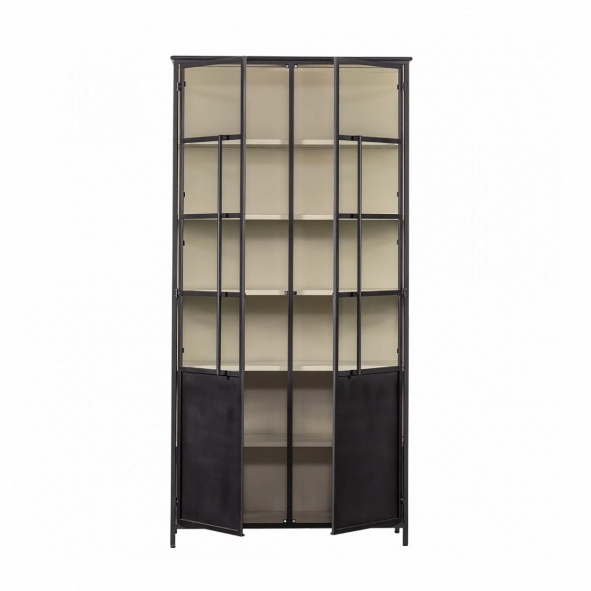 Vitrine 2 portes en métal H200cm- EXHIBIT XL noir, WOOOD