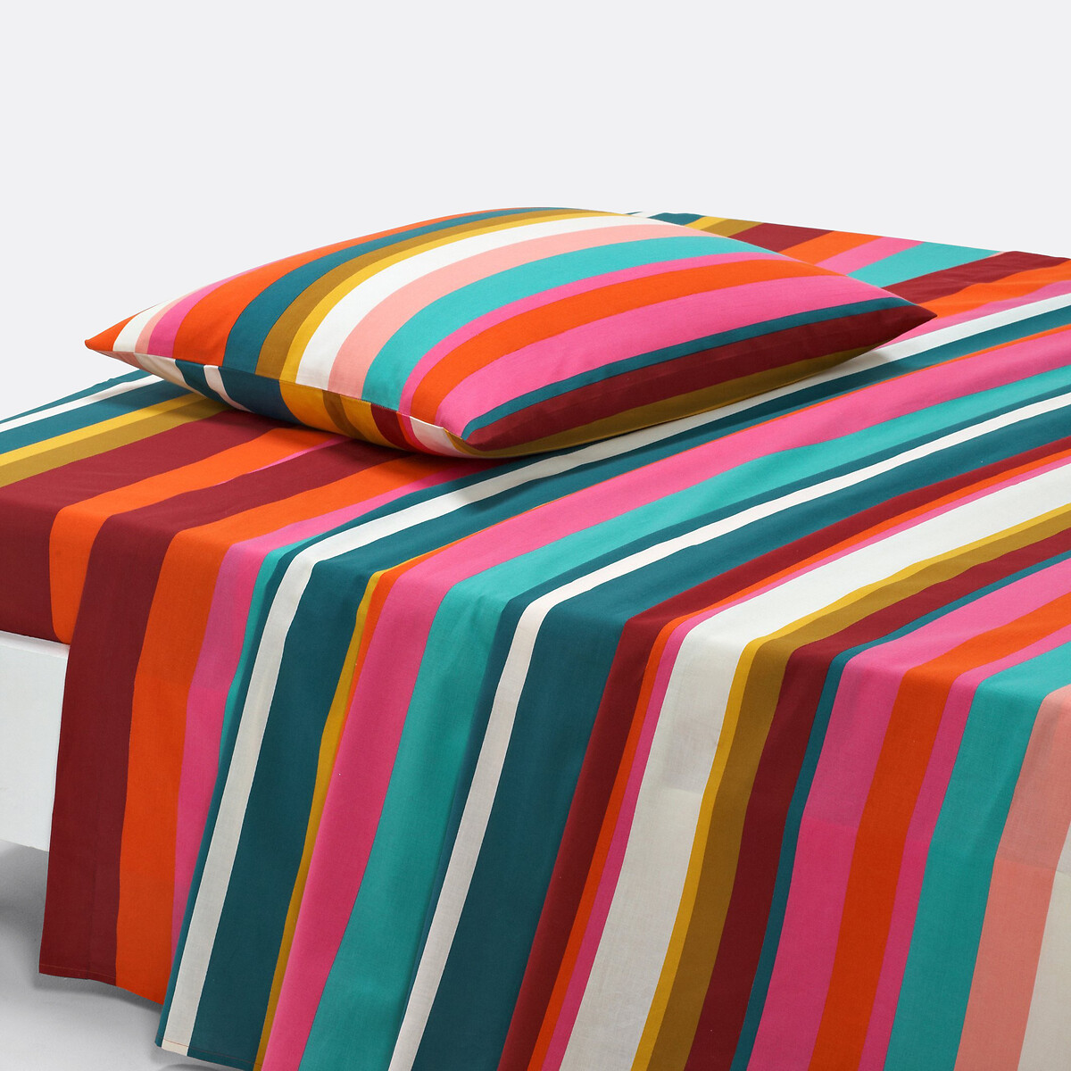Drap coton, Paraiso orange/rose/turquoise/jaune, LA REDOUTE INTERIEURS