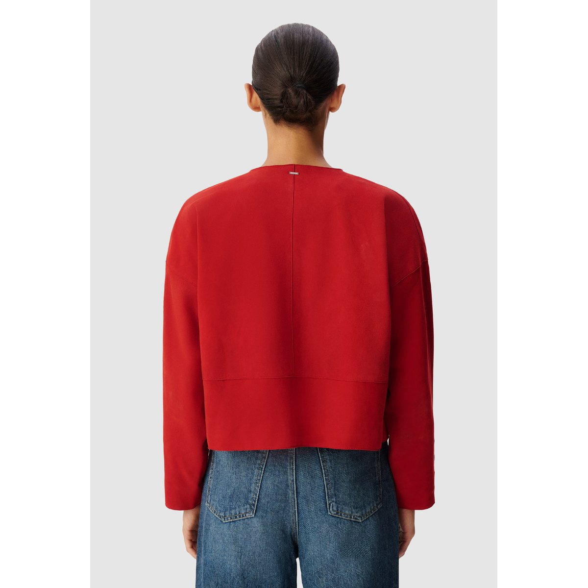 Veste cuir velours rouge, IKKS