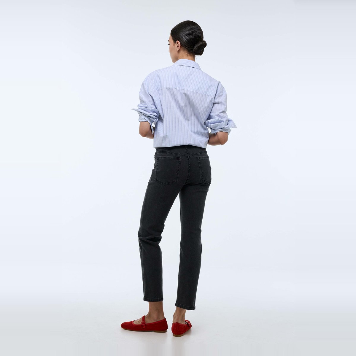 Jean droit court grey denim, MONOPRIX
