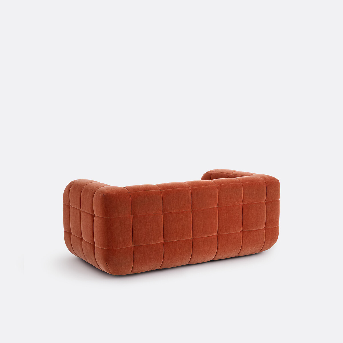 Canapé 2 places, en velours texturé, PIETA orange, LA REDOUTE INTERIEURS
