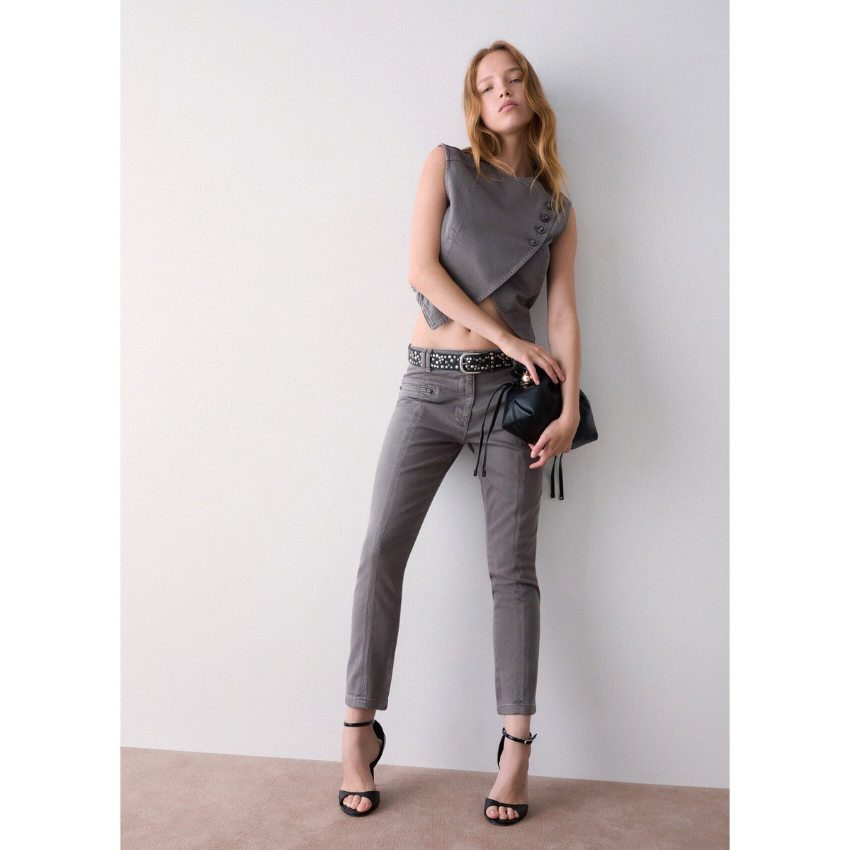 Pantalon slim-fit gris, LIU JO
