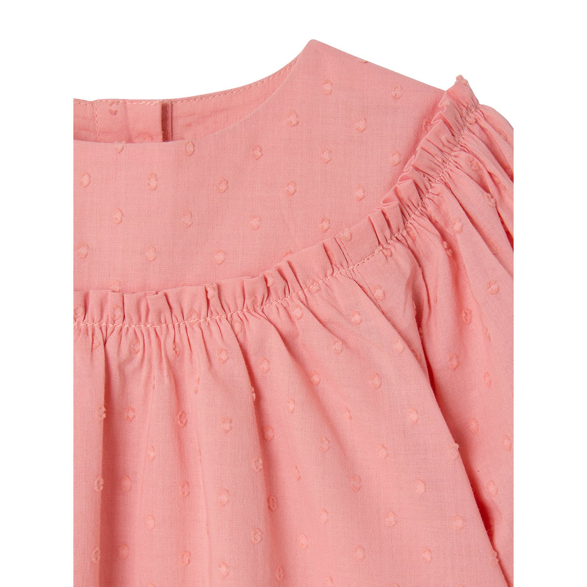 Robe naissance en plumetis rose, VERTBAUDET