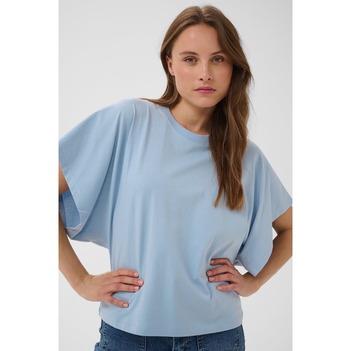 T-shirt bleu blue fog, KAFFE