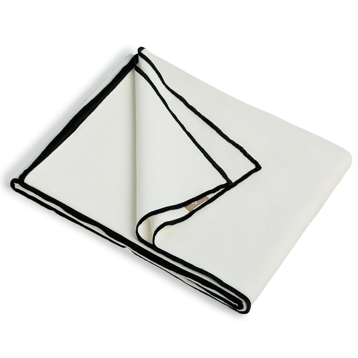 Rideau panneau toile de coton JULES blanc / noir, FEBRONIE