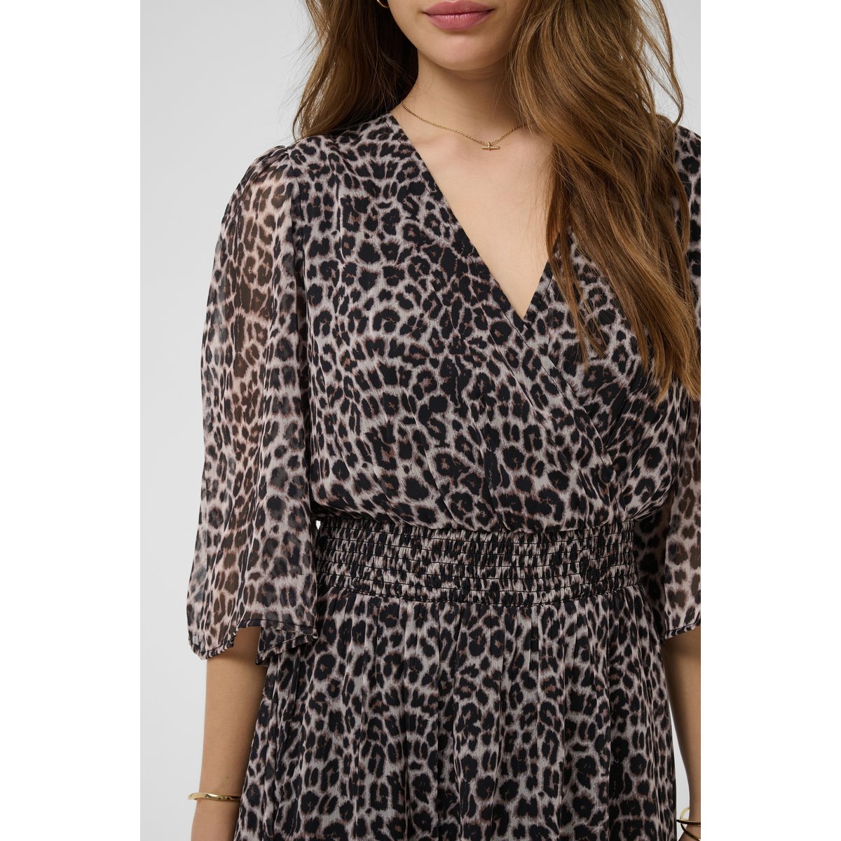 Robe beige animalier natraul animal spots, CREAM