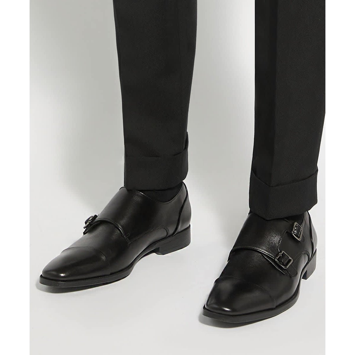 SATCHIN WFWide Fit Double Monk Strap Shoes - black-leather, DUNE LONDON
