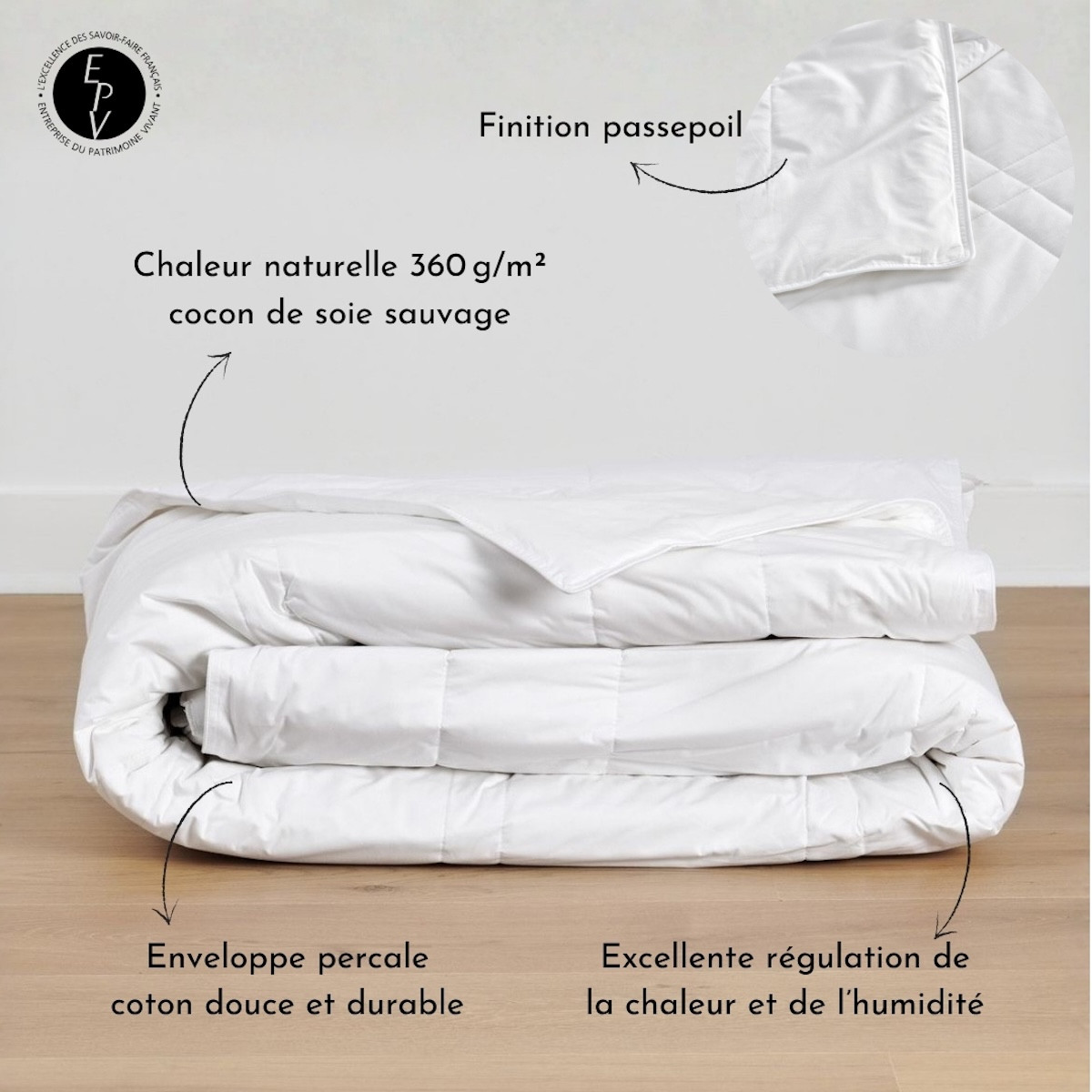 Couette Hiver - Soie blanc, TRADITION DES VOSGES