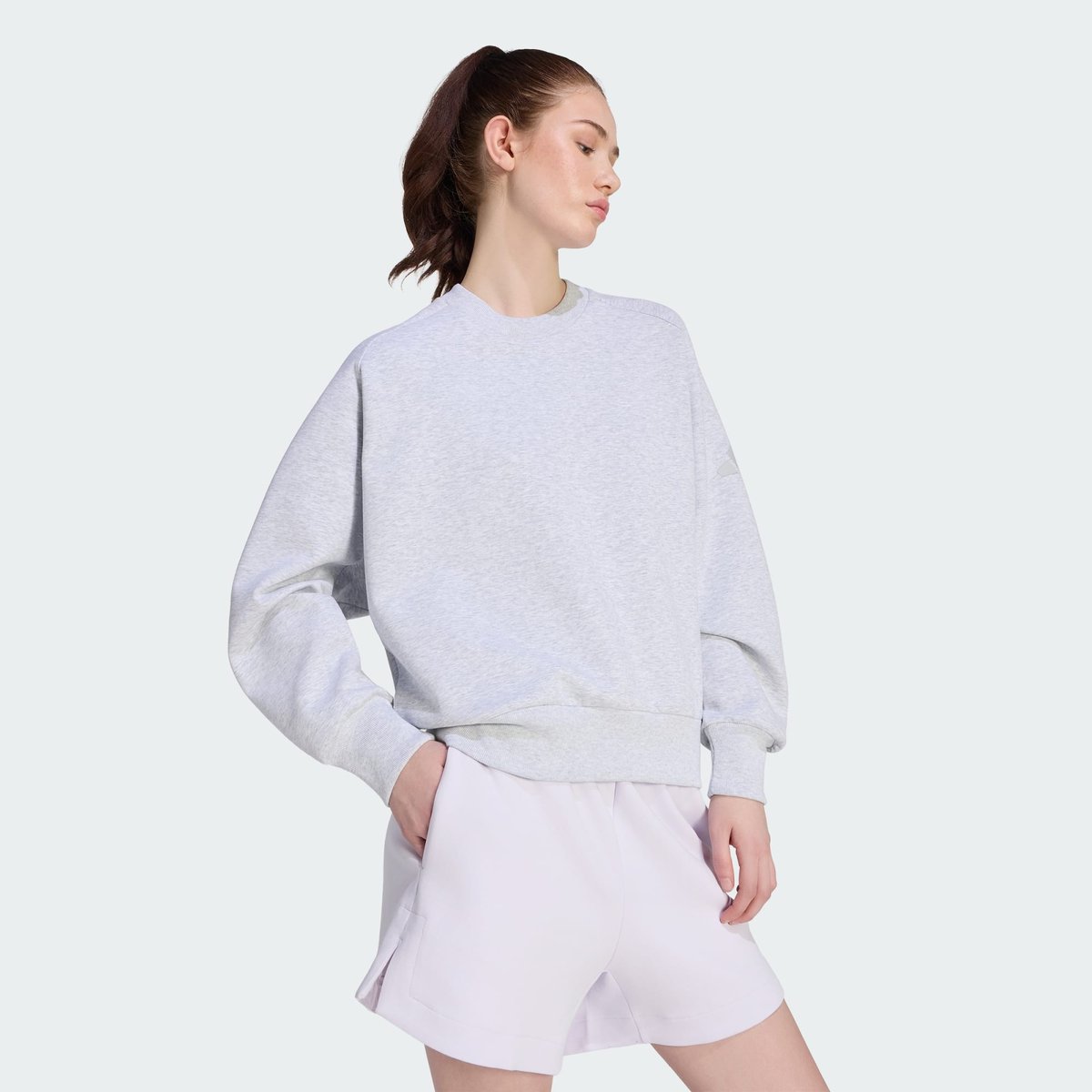Sweat-Shirt Ample Soft Lux Sweat-Shirt Ample Soft Lux light grey heather, ADIDAS SPORTSWEAR