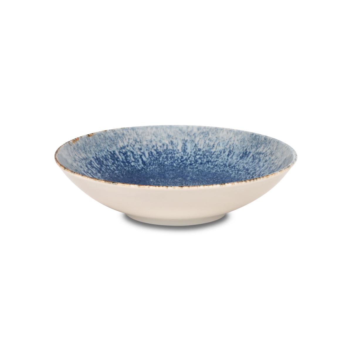 Service 18 pièces bleu en porcelaine - "Rivage Azur" couleur unique, LAGUIOLE CUISSON