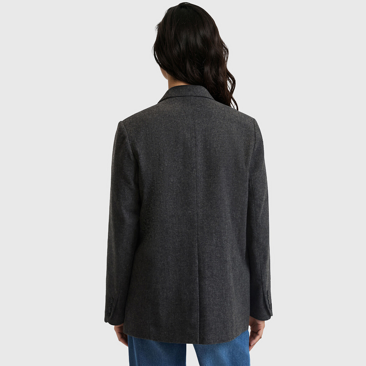 Marl Effect Oversized Blazer charcoal grey, LA REDOUTE COLLECTIONS