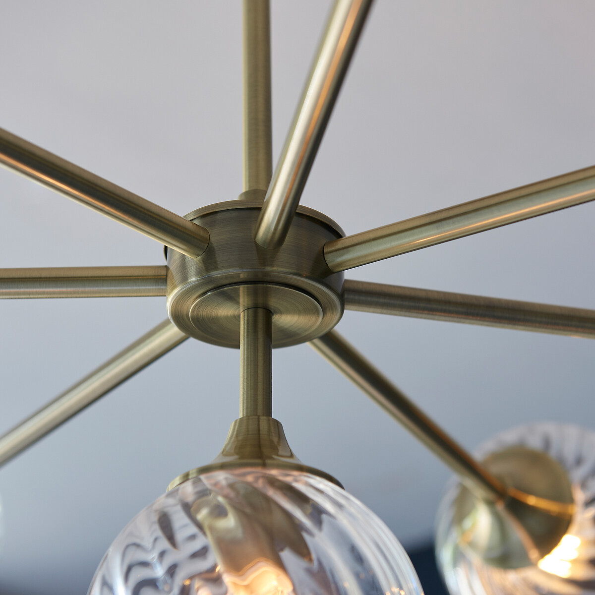 Allton Twisted Glass Pendant Light aged brass, SO'HOME