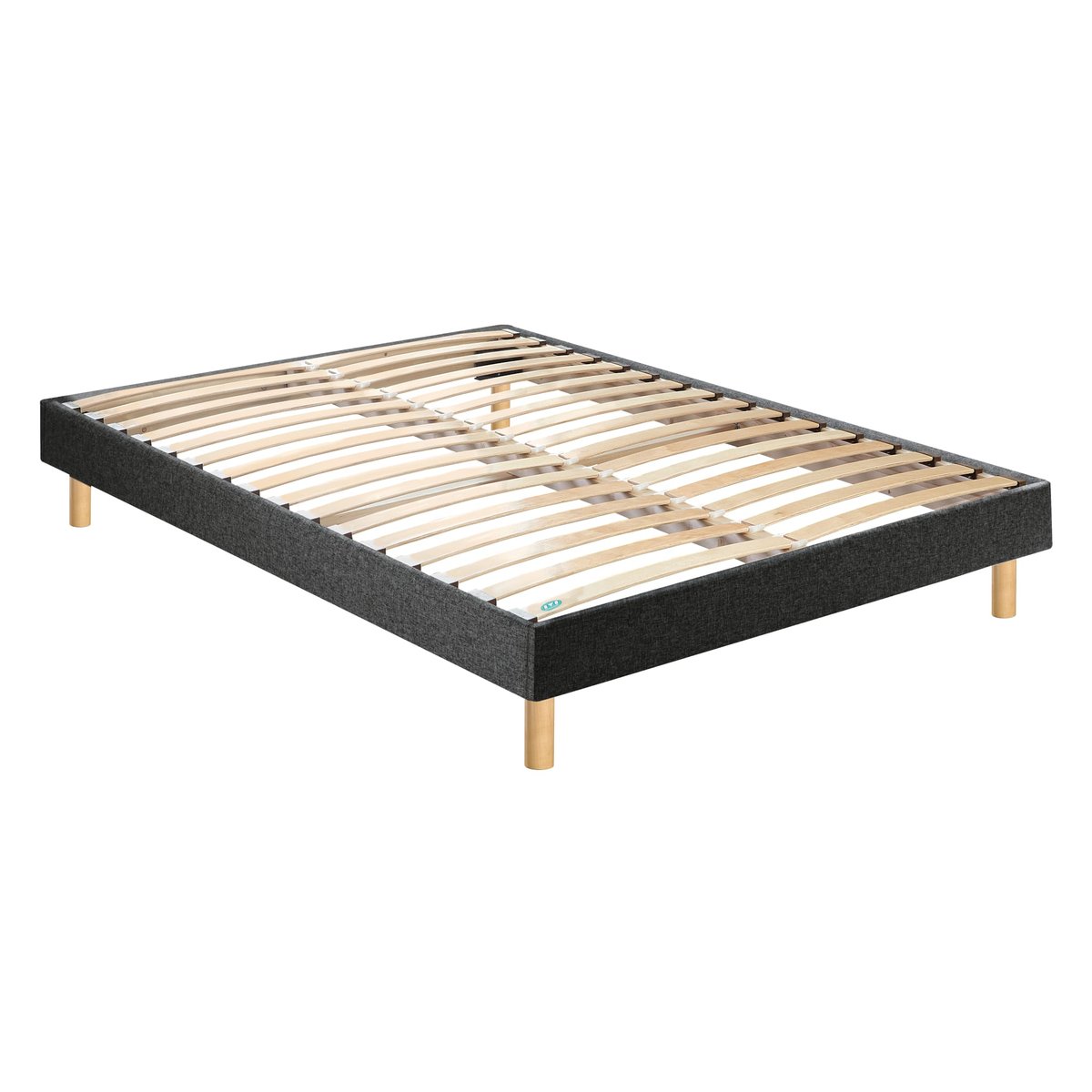 Ensemble matelas ressorts ensachés + mousse mémoire SWEETY, sommier en kit et pieds anthracite, MERINOS