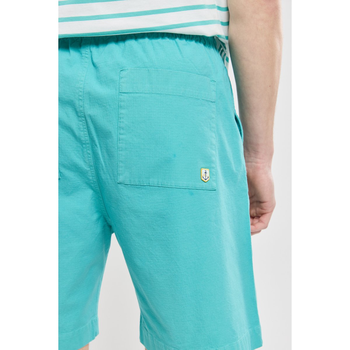Short taille élastique en coton laguna, ARMOR-LUX