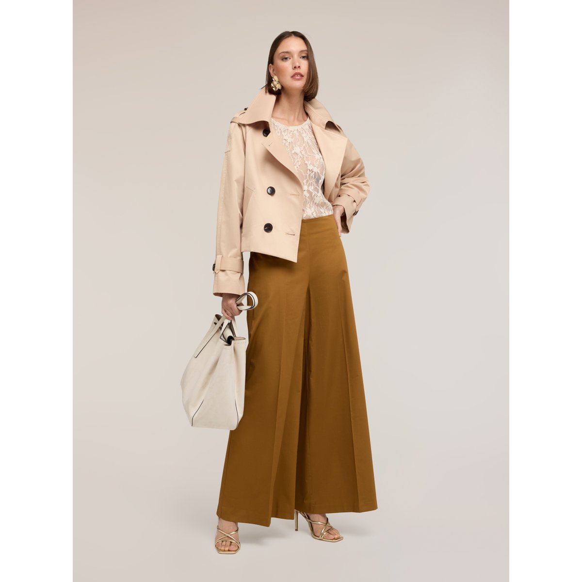 Pantalon palazzo marron, MOTIVI