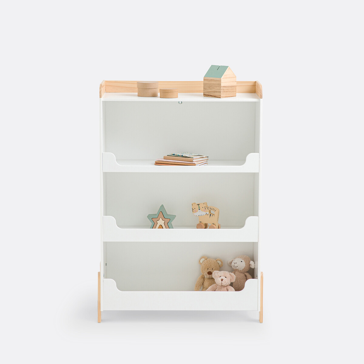 Arturo Children's Bookcase in Pine and MDF white/wood, LA REDOUTE INTERIEURS