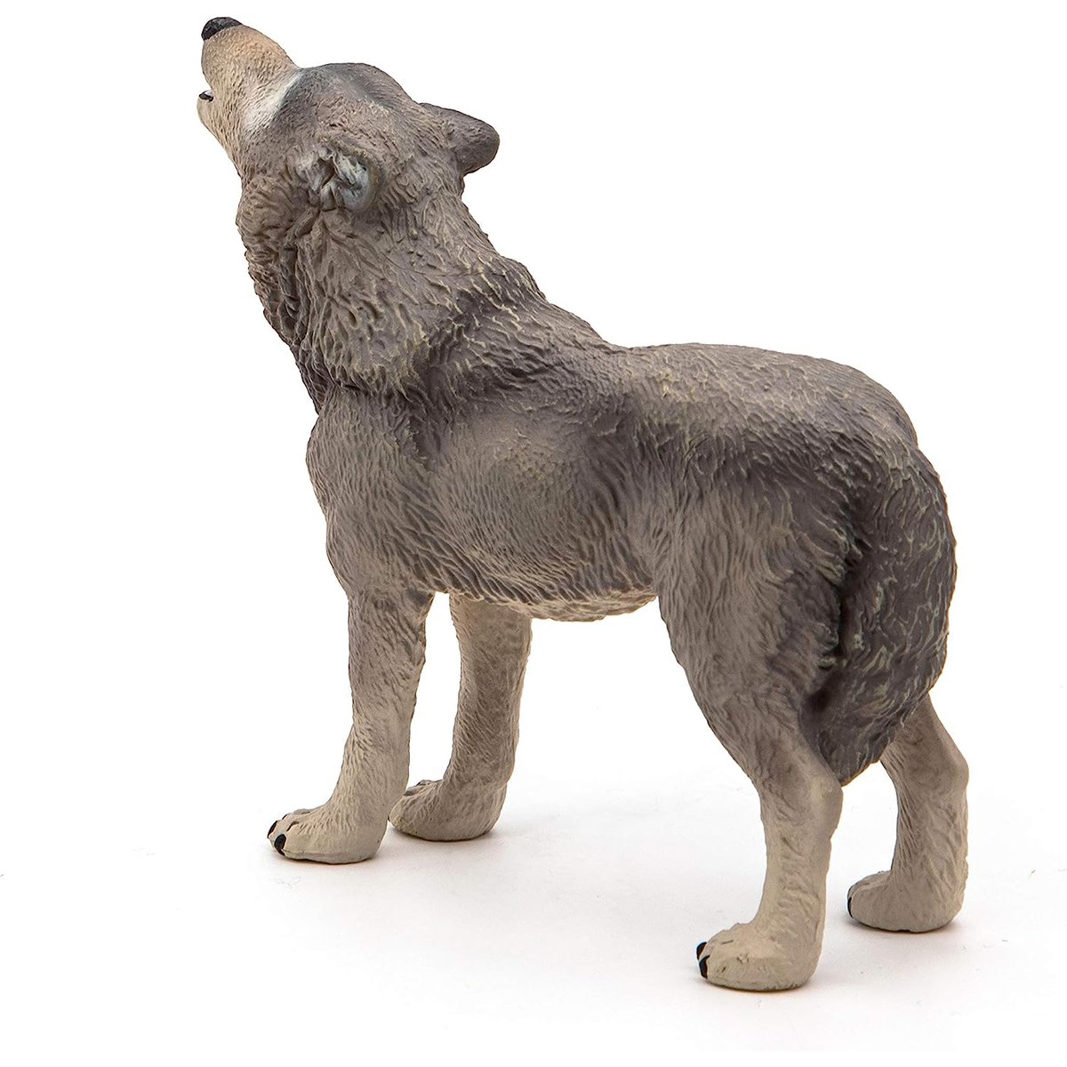 Figurine Loup hurlant gris, PAPO