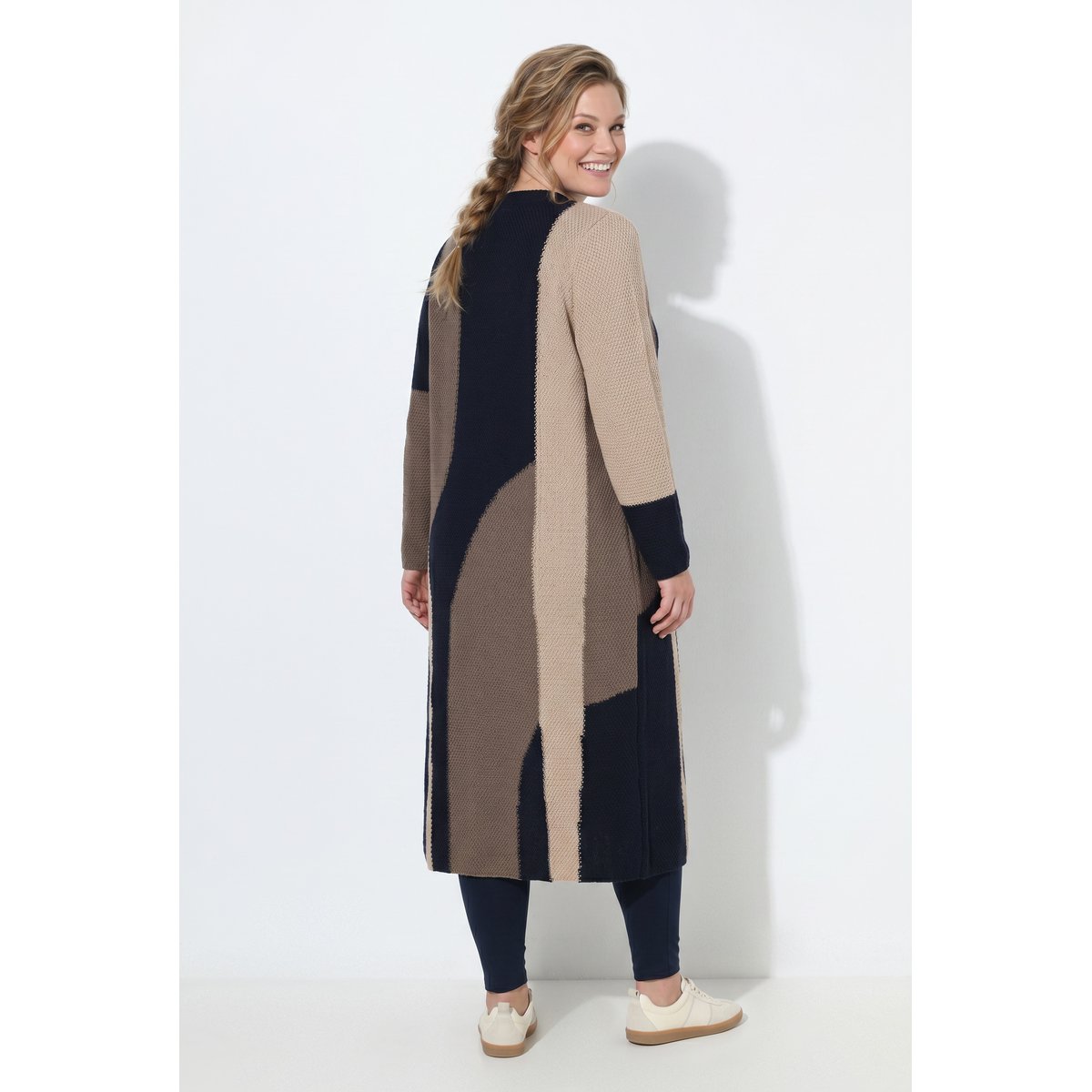 Cardigan long en coton bio marine, ULLA POPKEN