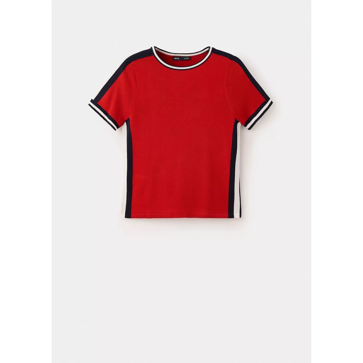 Pull manches courtes imprimé rouge, MANGO