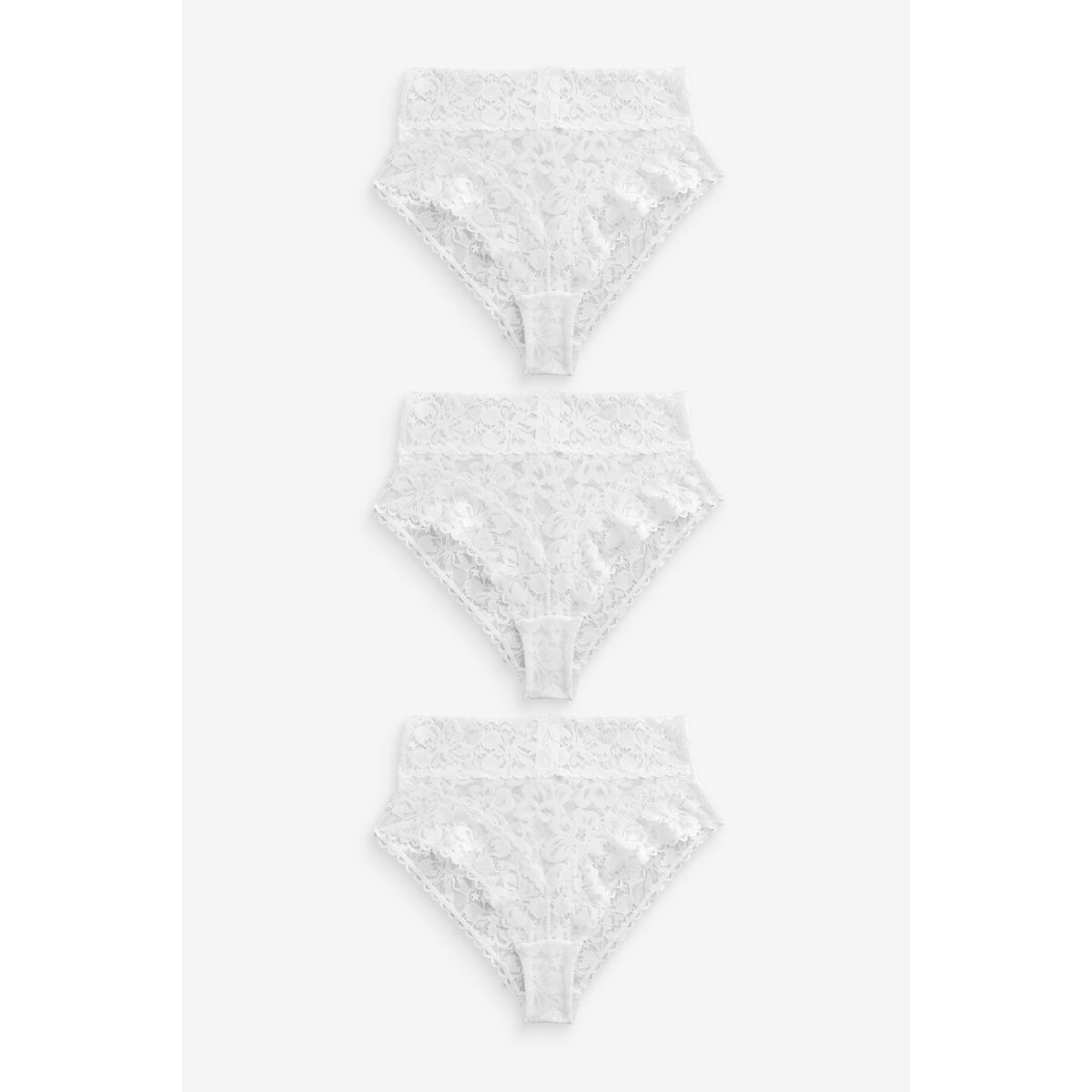 Culotte en dentelle à fleurs, lot de 3 blanc, NEXT