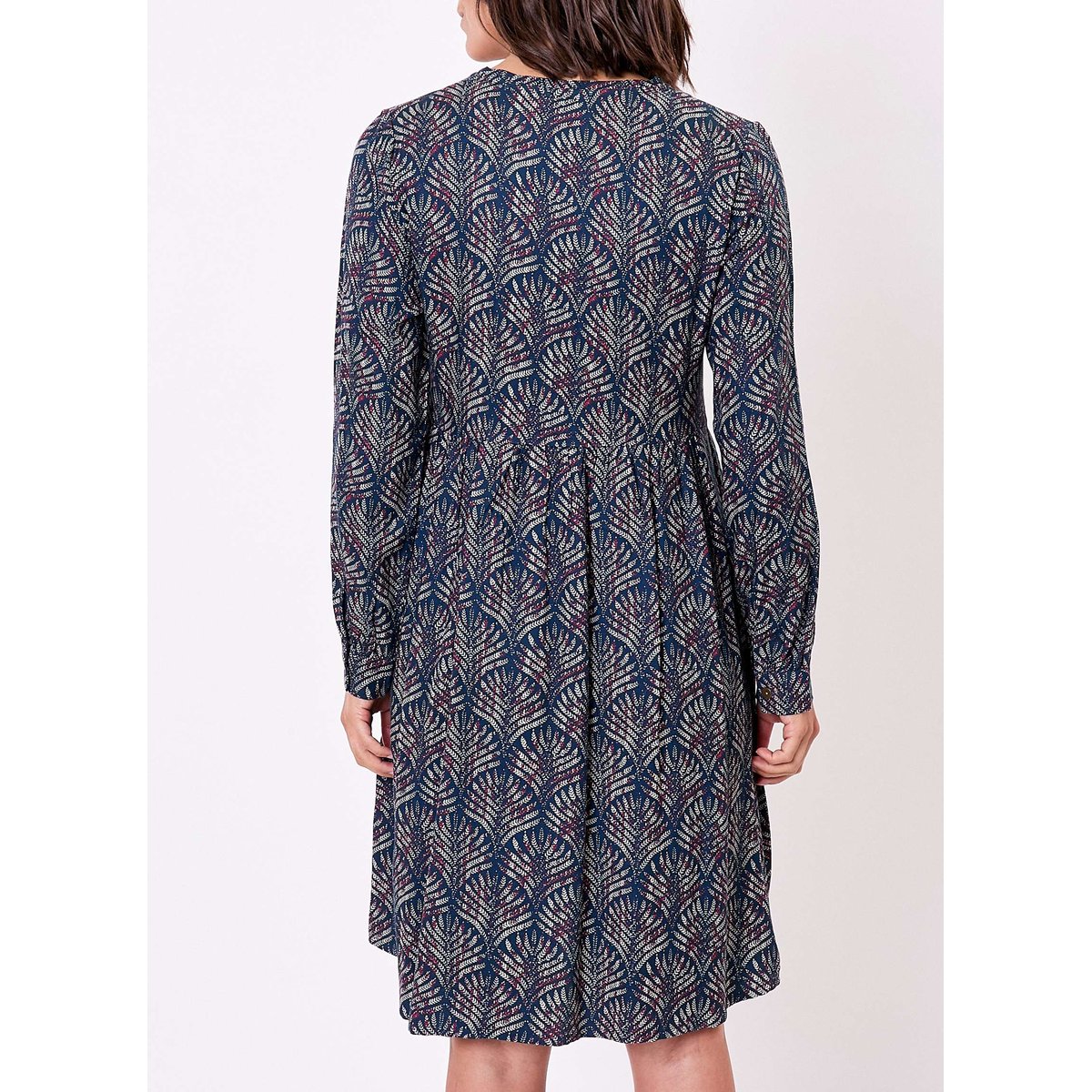 Robe empire fluide imprimée EUDOKO bleu horizon kumar, LA FIANCÉE