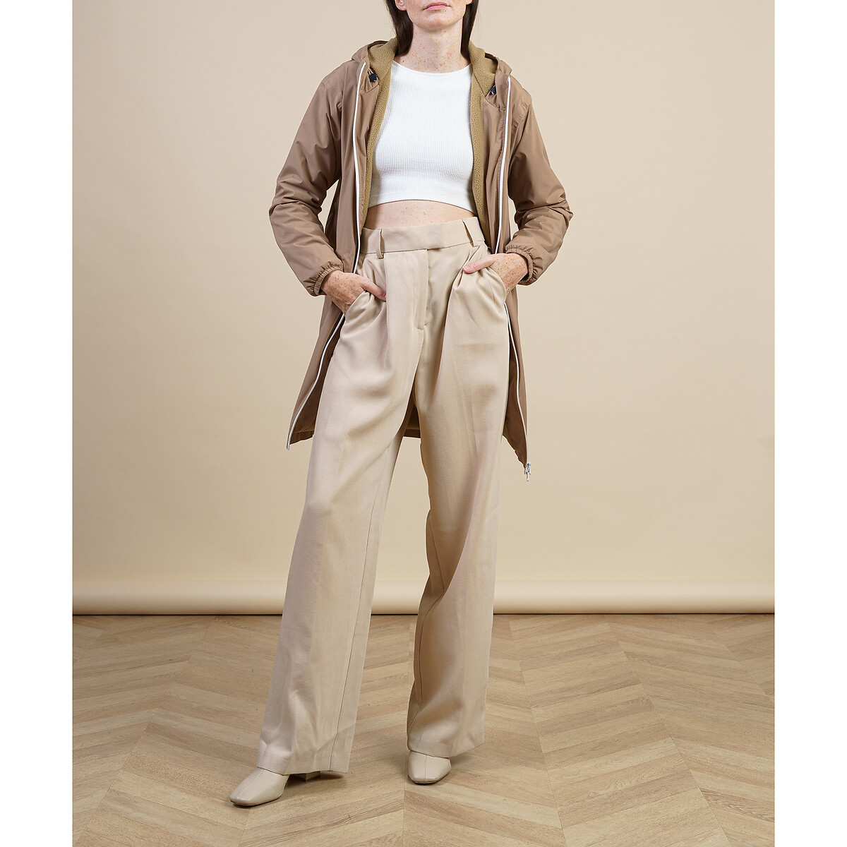 Parka mi-longue doublé polaire unisexe POMPIDOU beige, FLOTTE
