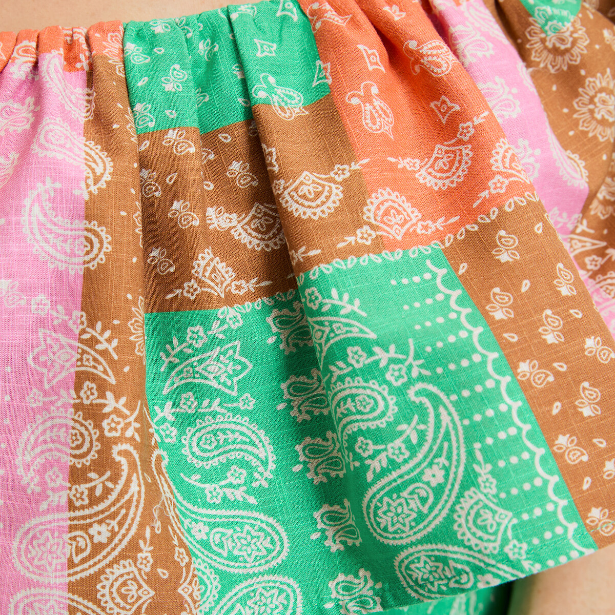 Paisley Print Ruffle Mini Dress multi-coloured, LA REDOUTE COLLECTIONS