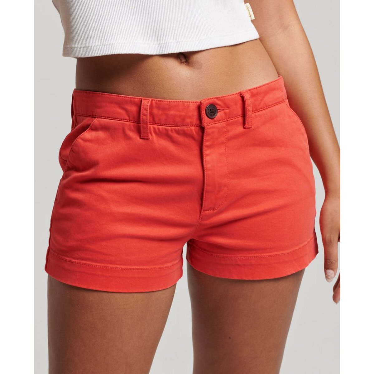 Short chino avec ceinture bandana rouge soda pop, SUPERDRY