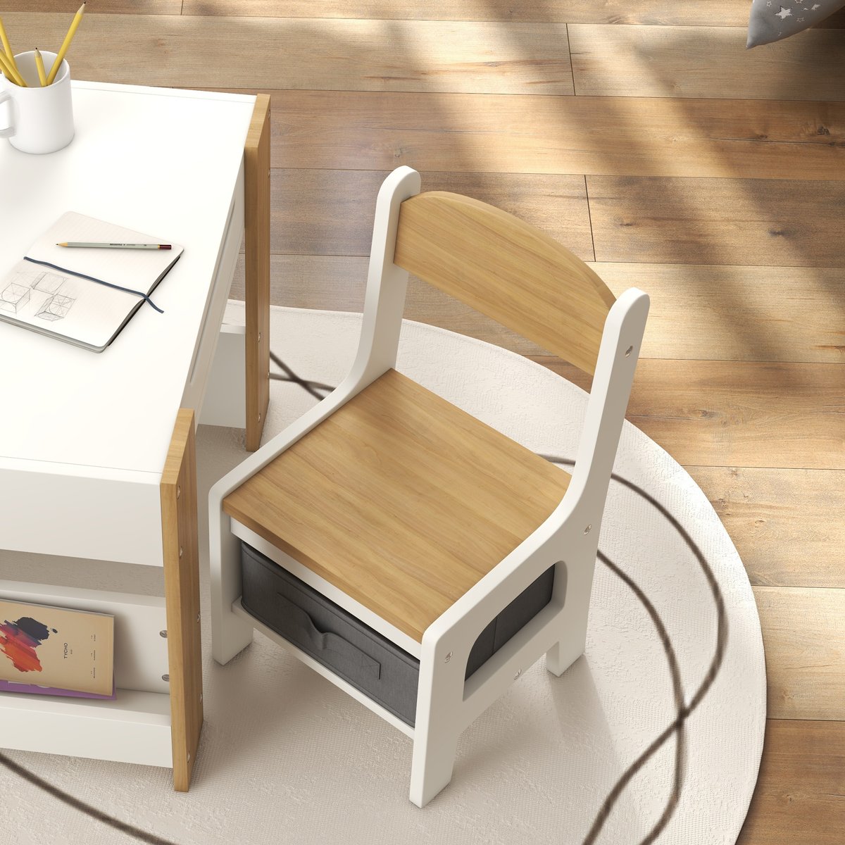 Ensemble table et chaises pour enfants MDF beige, HOMCOM